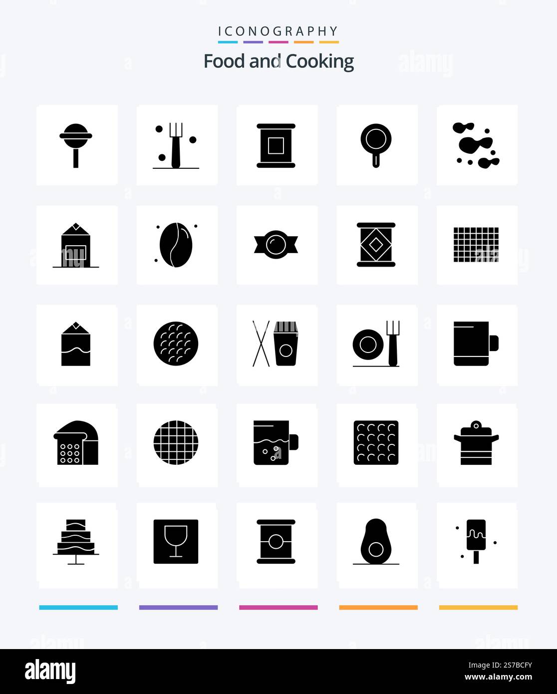 Creative Food 25 Glyph Solid Black icon pack Such As yogurt. milk ...