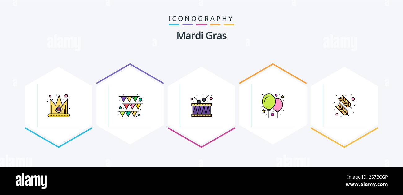 Mardi Gras 25 FilledLine icon pack including quinn feather. calligraphy ...