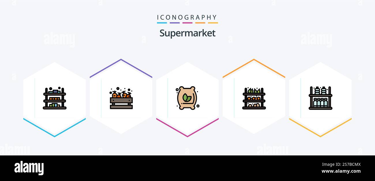 Supermarket 25 FilledLine icon pack including furniture. supermarket ...