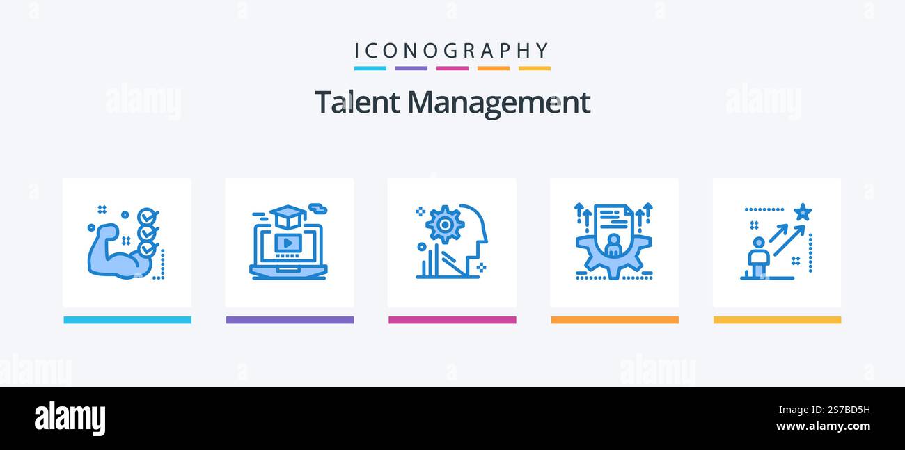 Talent Management Blue 5 Icon Pack Including profile. resume ...