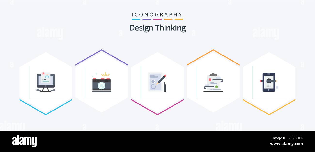 Design Thinking 25 Flat icon pack including checklist. clipboard ...