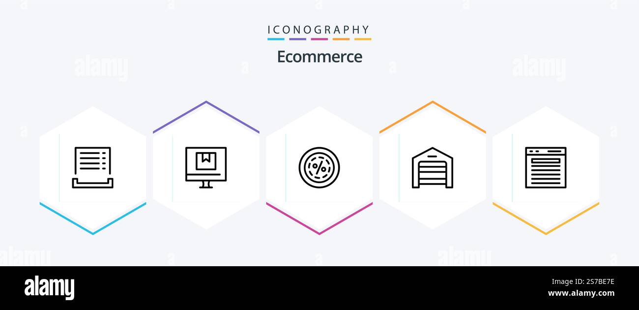 Ecommerce 25 Line icon pack including warehouse. garage. online ...