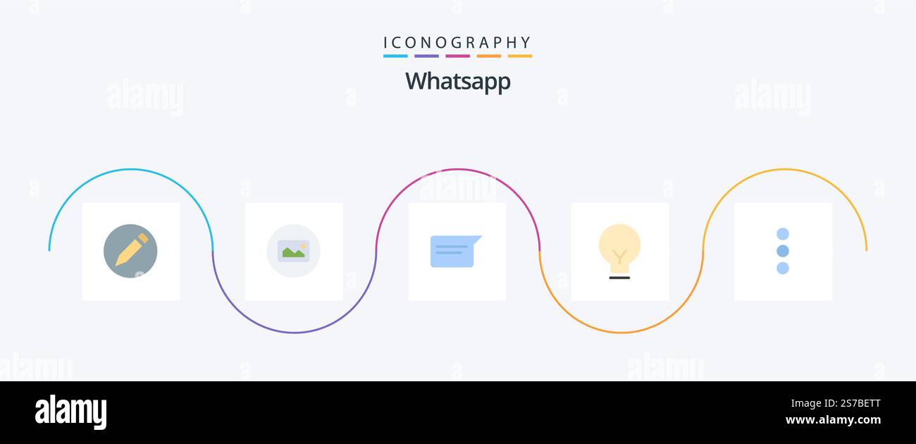 Whatsapp Flat 5 Icon Pack Including ui. app. basic. ui. bulb Stock Vector