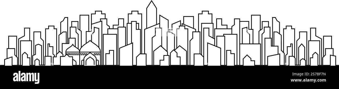 Modern City skyline vector illustration in flat design Stock Vector ...