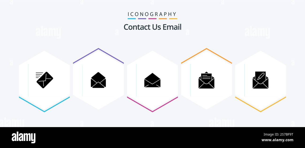 Email 25 Glyph icon pack including email. compose. mail. text. mail Stock Vector