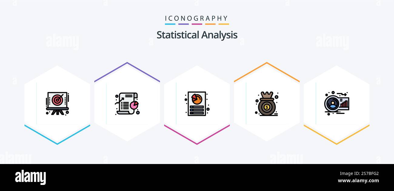 Statistical Analysis 25 FilledLine icon pack including growth. diagram ...