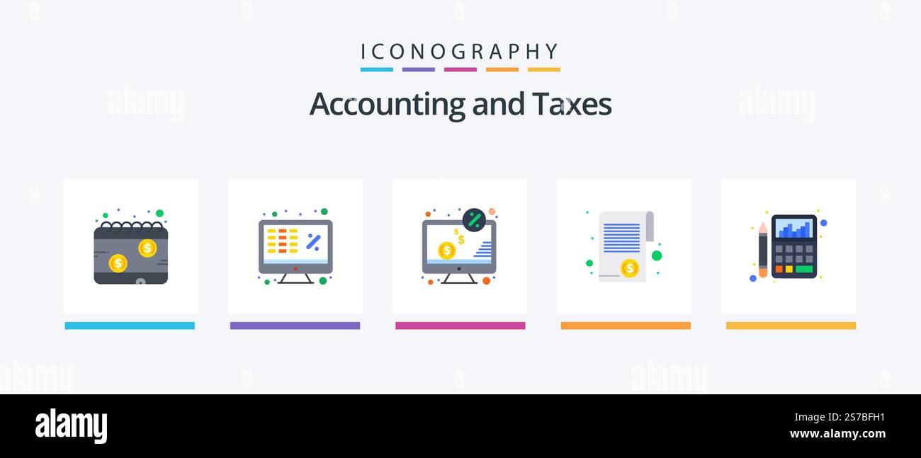 Taxes Flat 5 Icon Pack Including money. document. laptop. screen. money ...