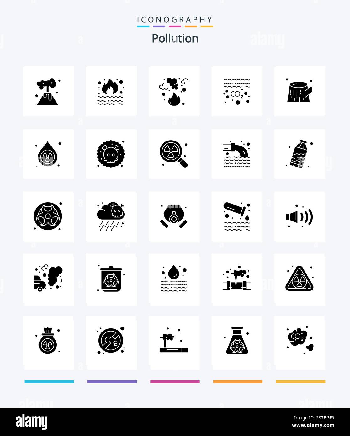 Creative Pollution 25 Glyph Solid Black icon pack Such As environment ...
