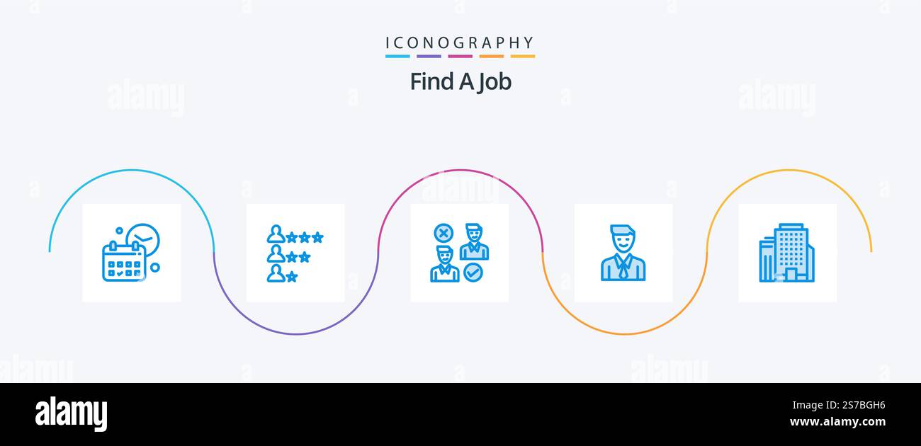 Find A Job Blue 5 Icon Pack Including man. executive. network. business ...