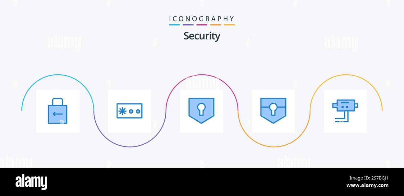 Security Blue 5 Icon Pack Including . protect. protect Stock Vector ...