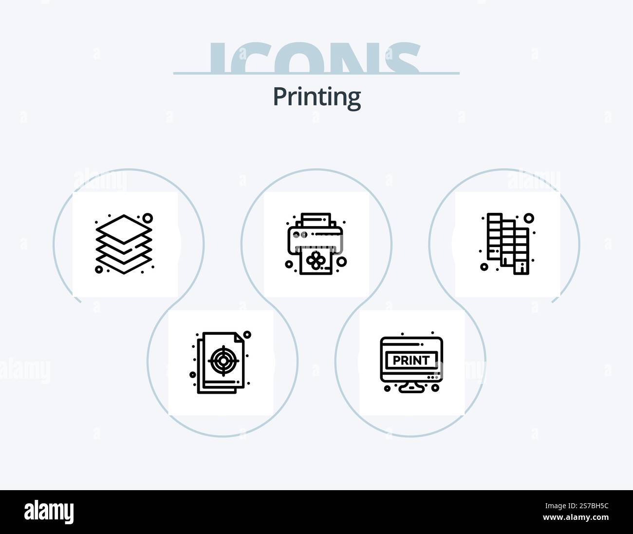 Printing Line Icon Pack 5 Icon Design. color. swatch. ad. imaging ...