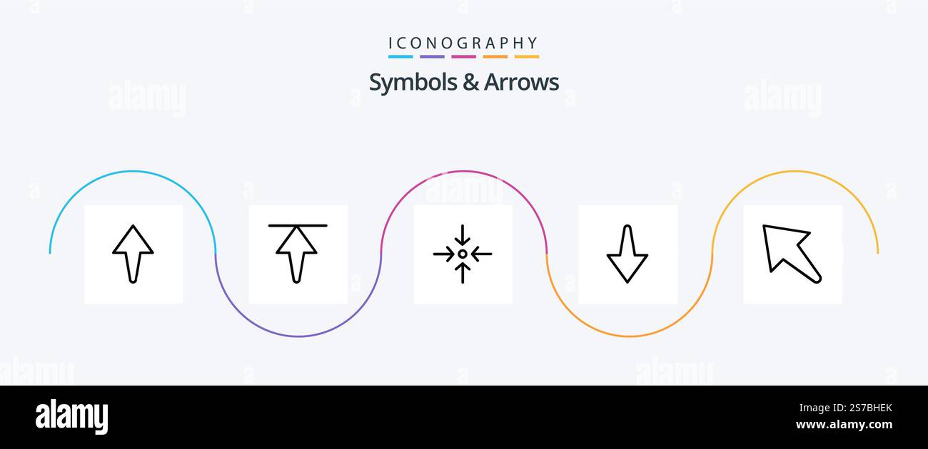 Symbols and Arrows Line 5 Icon Pack Including . arrow. up Stock Vector ...
