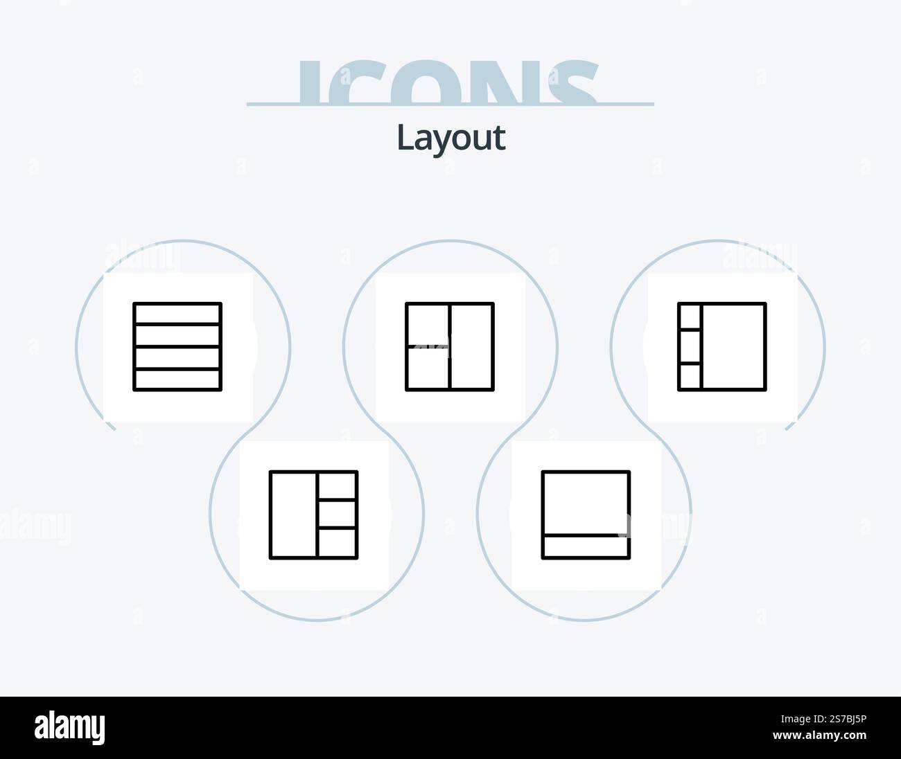 Layout Line Icon Pack 5 Icon Design Stock Vector Image & Art - Alamy