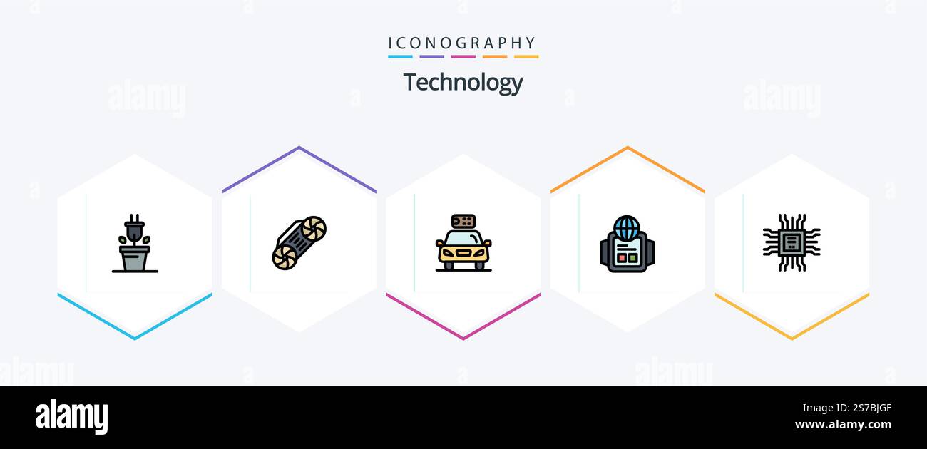 Technology 25 FilledLine icon pack including technology. cpu. electric ...