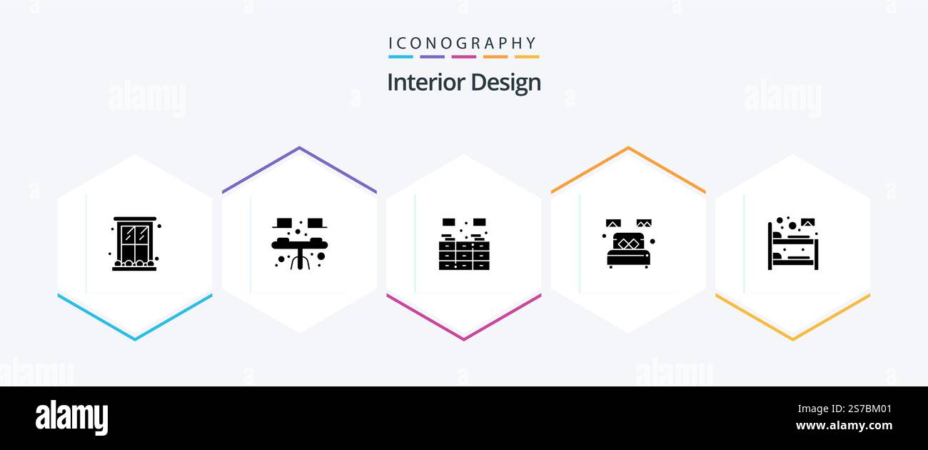 Interior Design 25 Glyph icon pack including home decorate. single ...