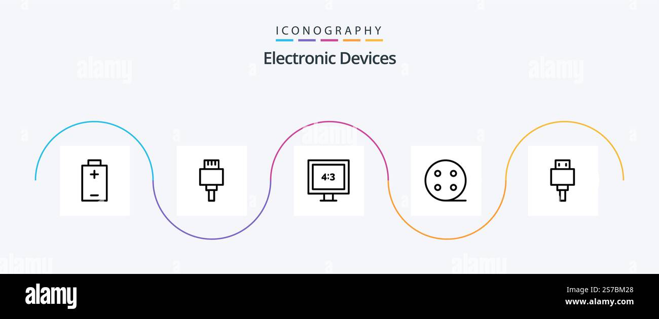Devices Line 5 Icon Pack Including . usb. tv. storage. devices Stock ...