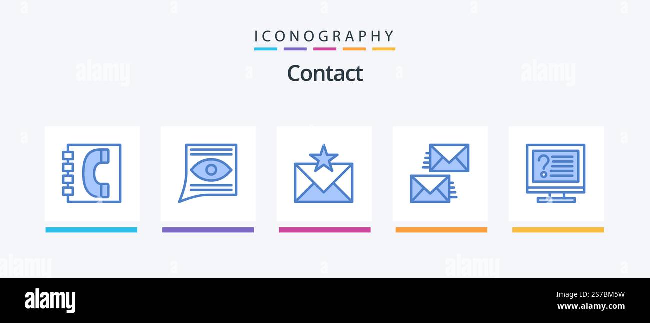 Contact Blue 5 Icon Pack Including contact us. communication. email ...