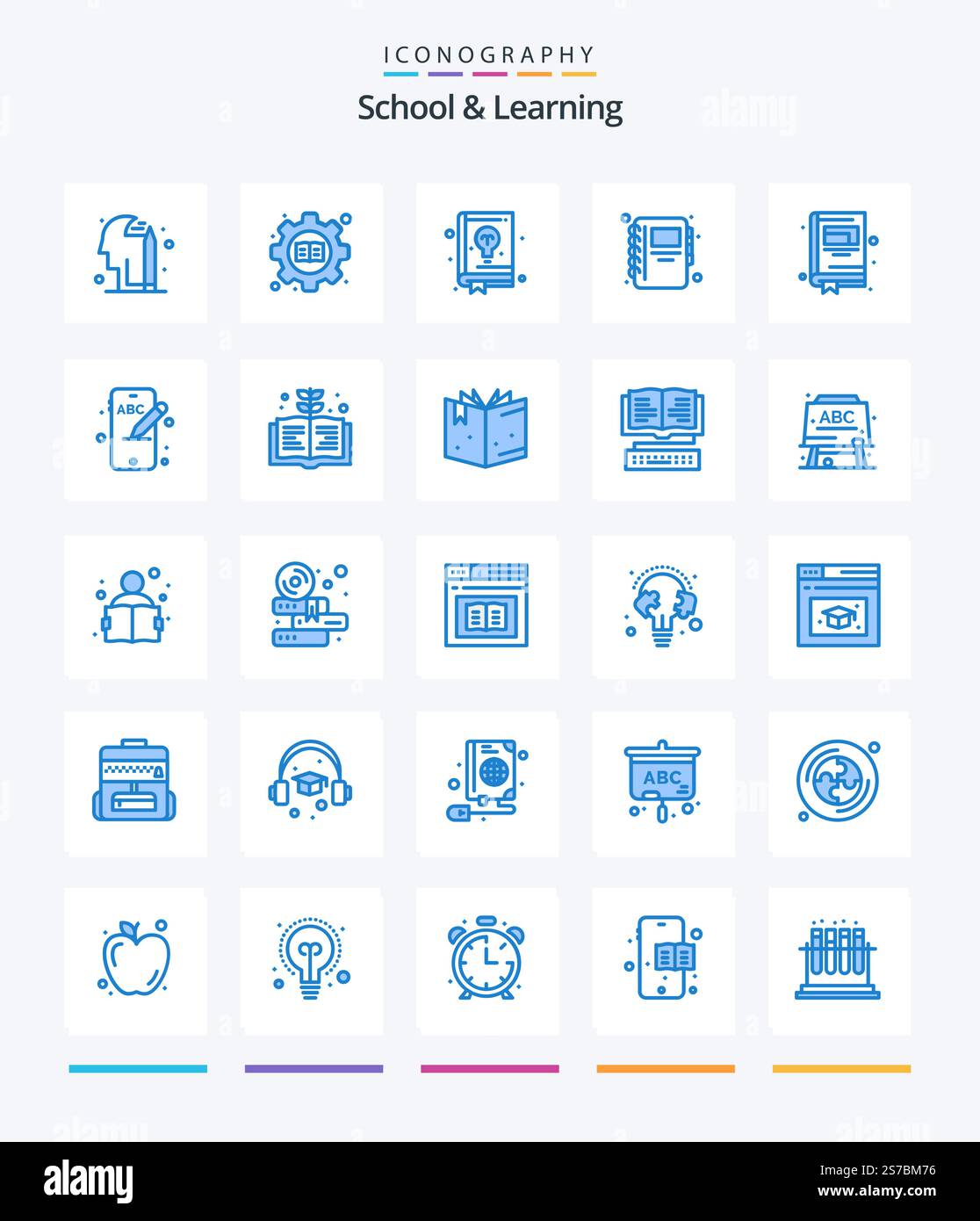 Creative School And Learning 25 Blue icon pack Such As book. education ...