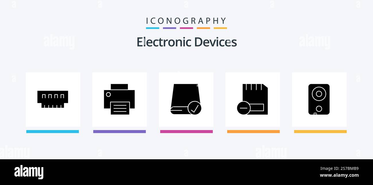 Devices Glyph 5 Icon Pack Including devices. card. hardware. gadget ...