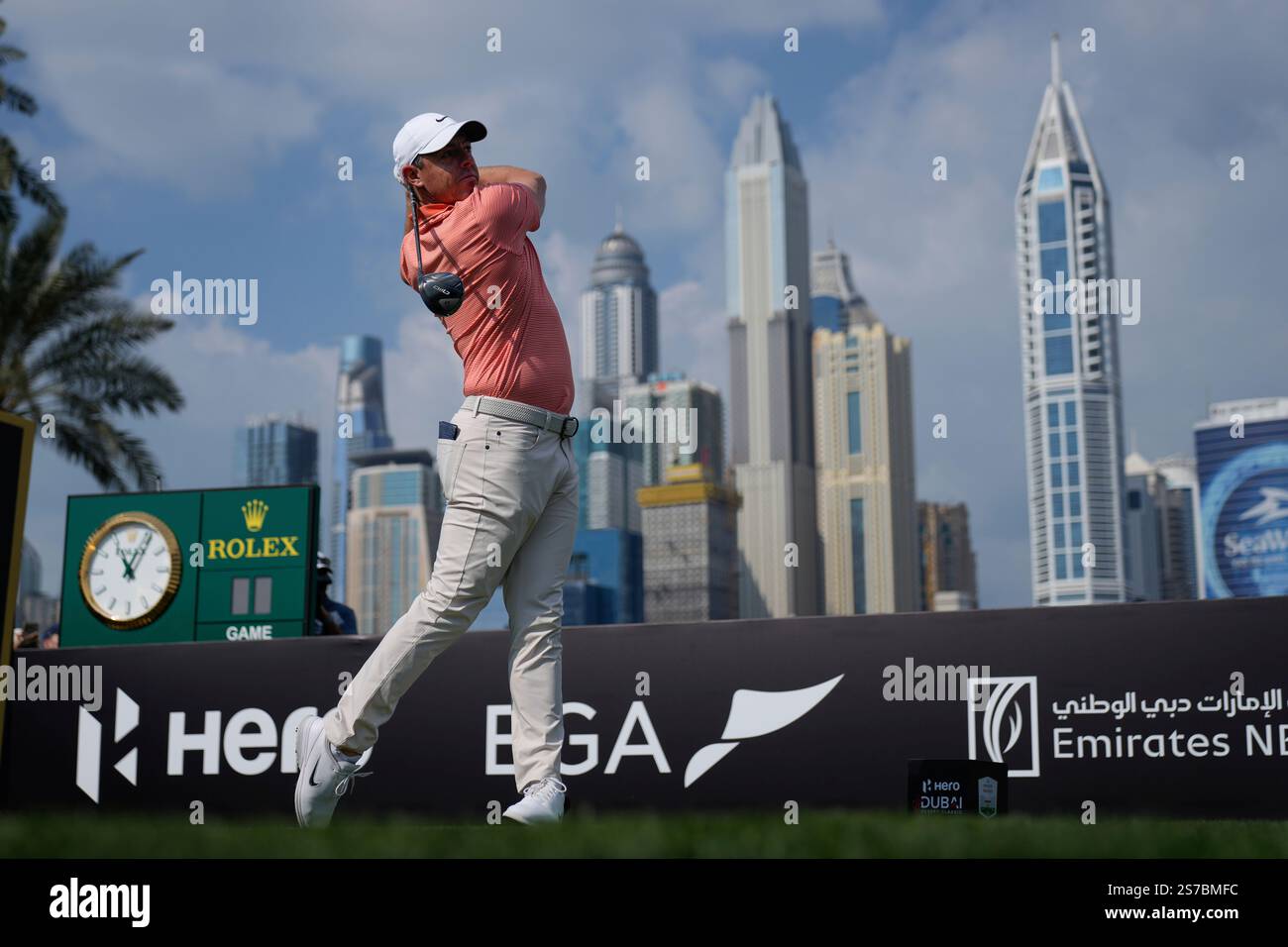 Rory McIlroy of Northern Ireland hits off the first tee during the