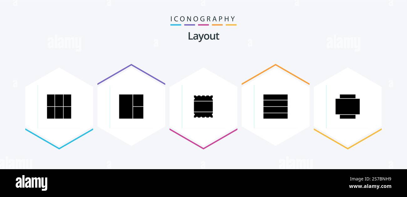 Layout 25 Glyph icon pack including Stock Vector Image & Art - Alamy