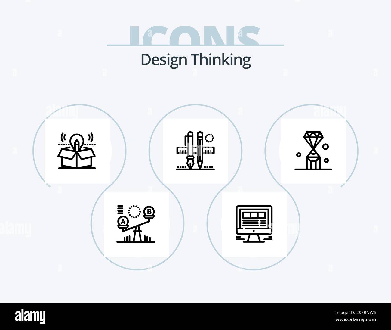 Design Thinking Line Icon Pack 5 Icon Design. idea. brainstorm. brush ...