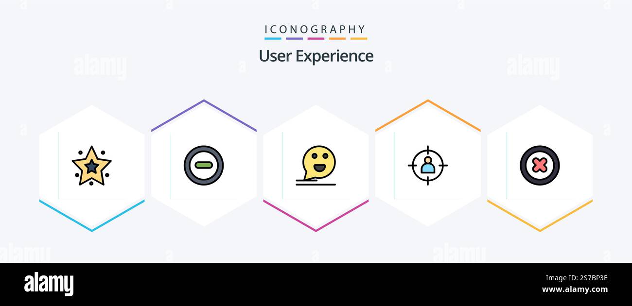 User Experience 25 FilledLine icon pack including remove. user. comment. target. man Stock Vector