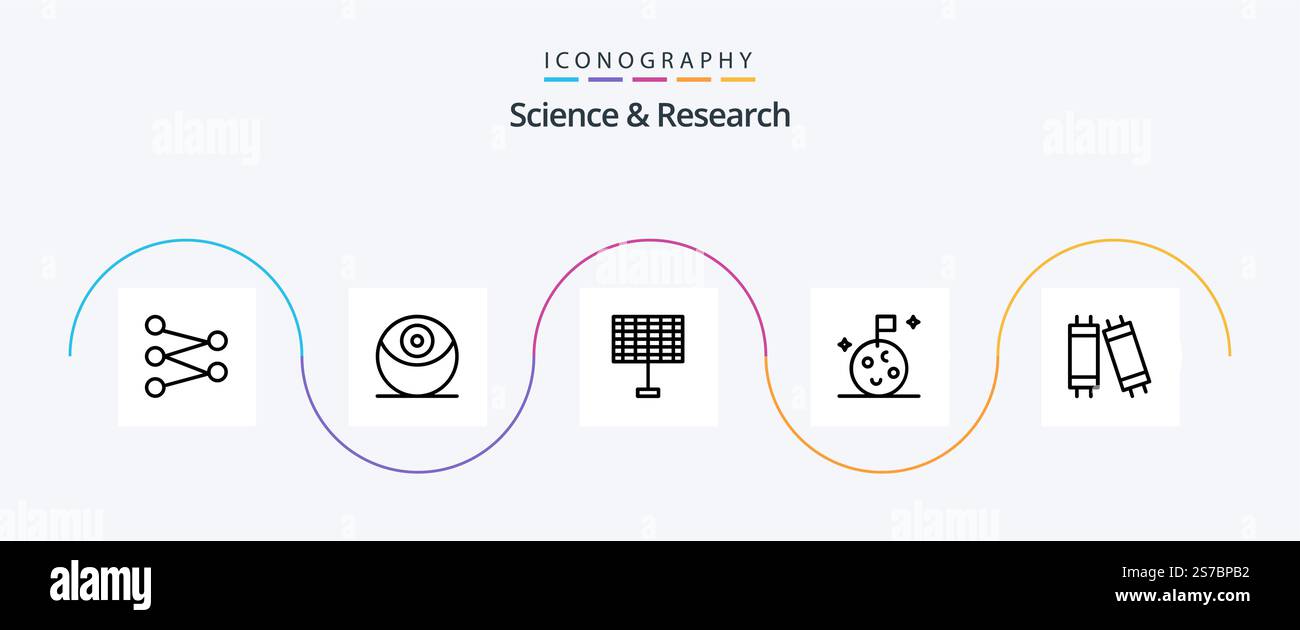 Science Line 5 Icon Pack Including . solar. light. halogen Stock Vector ...