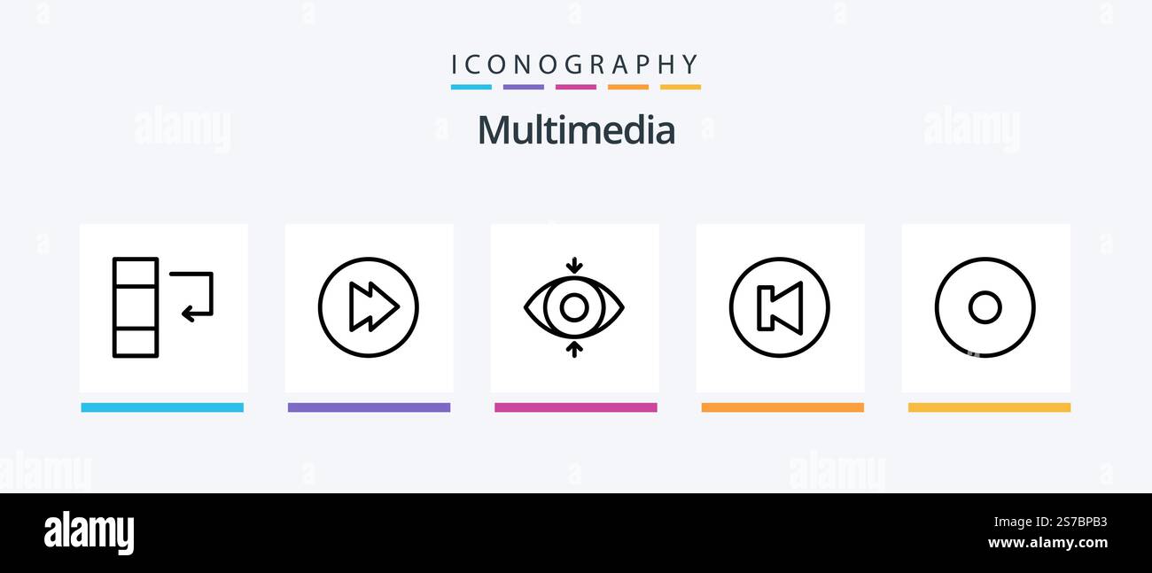 Multimedia Line 5 Icon Pack Including . previous. multimedia ...