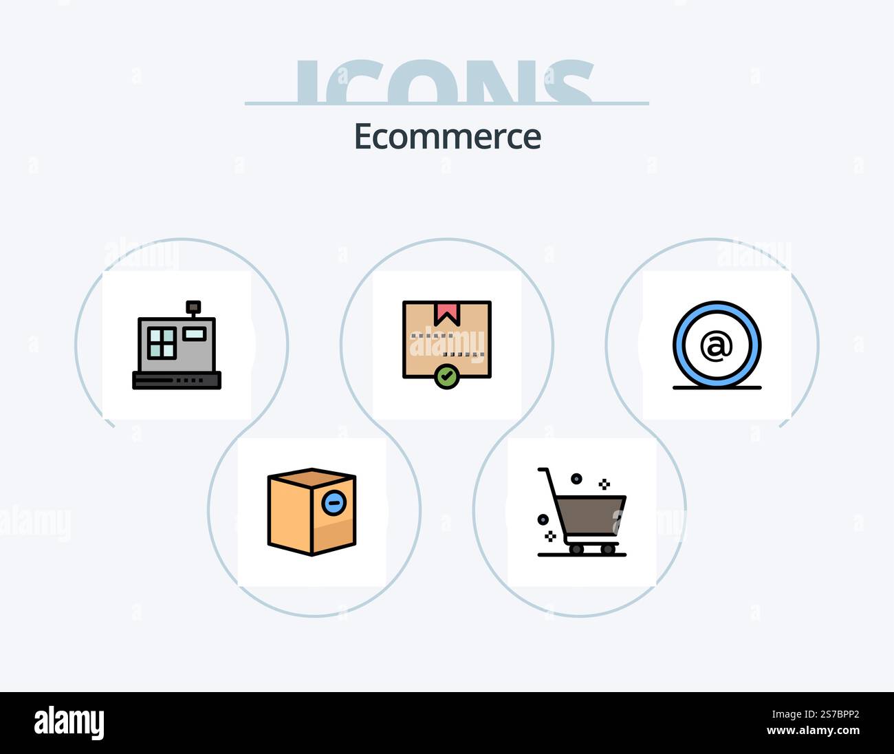 Ecommerce Line Filled Icon Pack 5 Icon Design. close. id. card. email ...