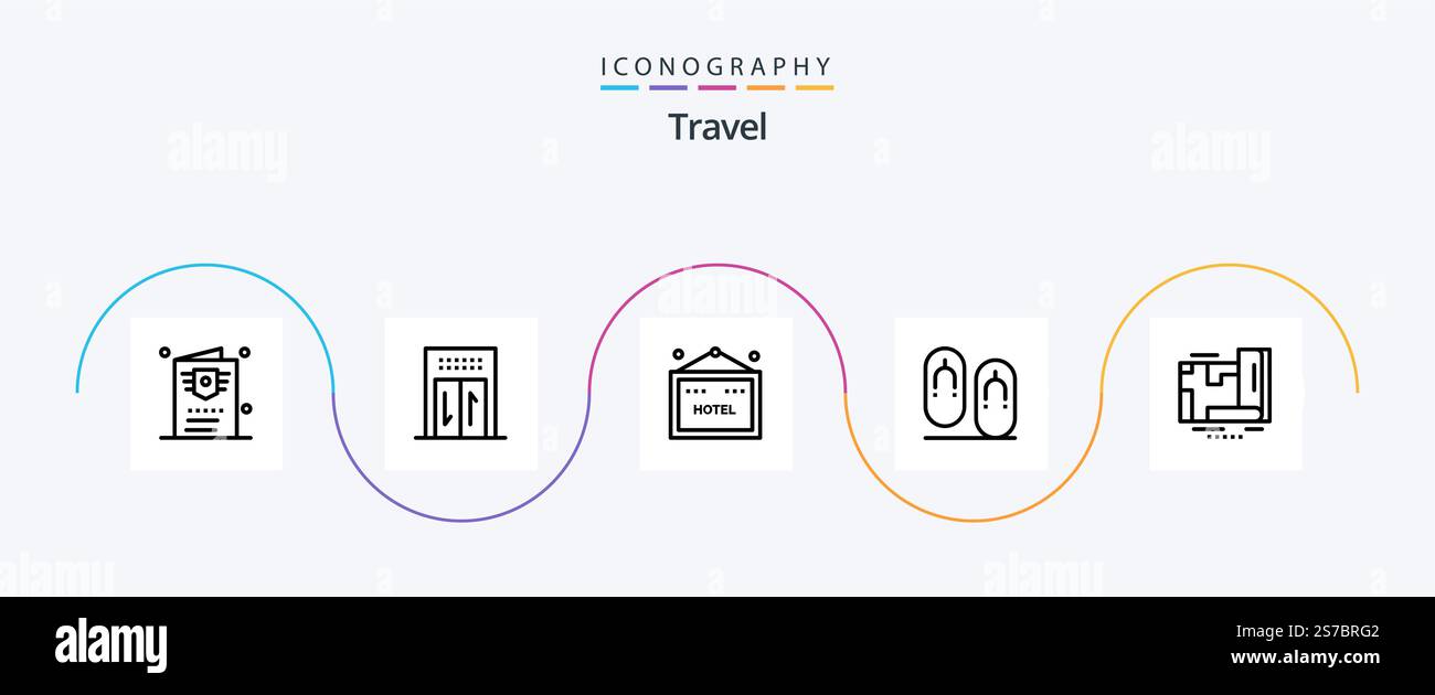 Travel Line 5 Icon Pack Including navigation. location. sign. gps ...