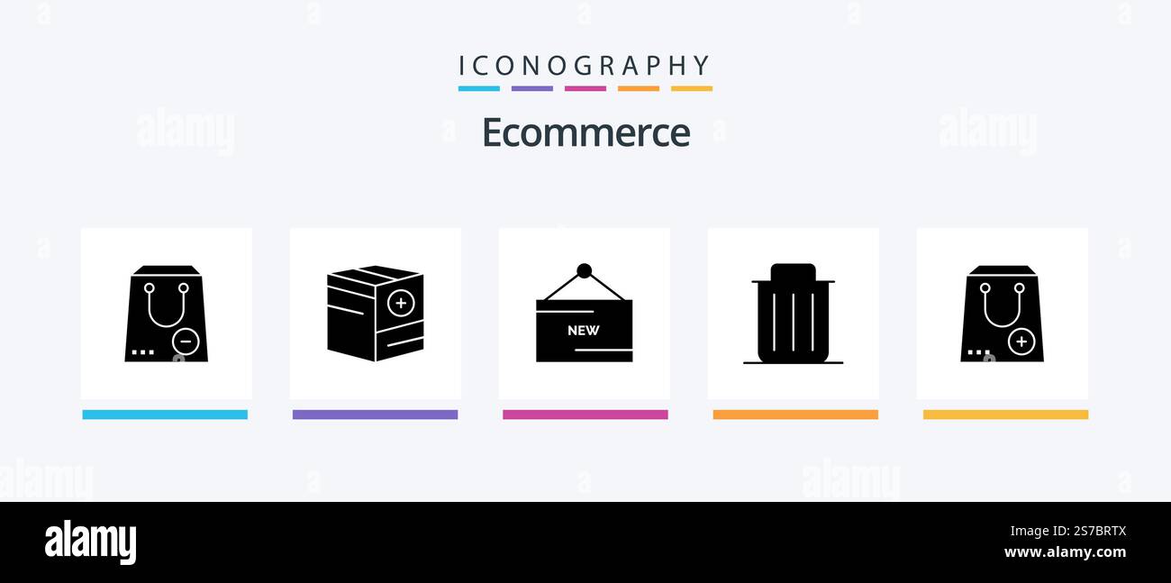 Ecommerce Glyph 5 Icon Pack Including recycle. delete. e. promotion ...