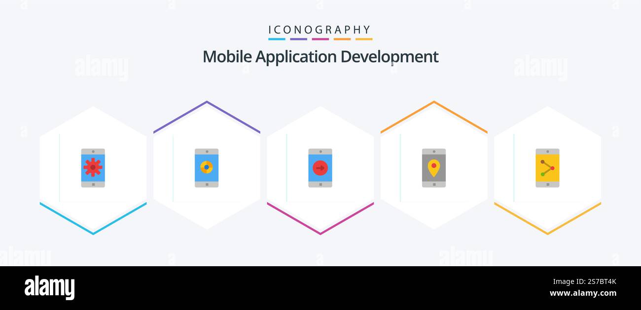 Mobile Application Development 25 Flat icon pack including app share ...