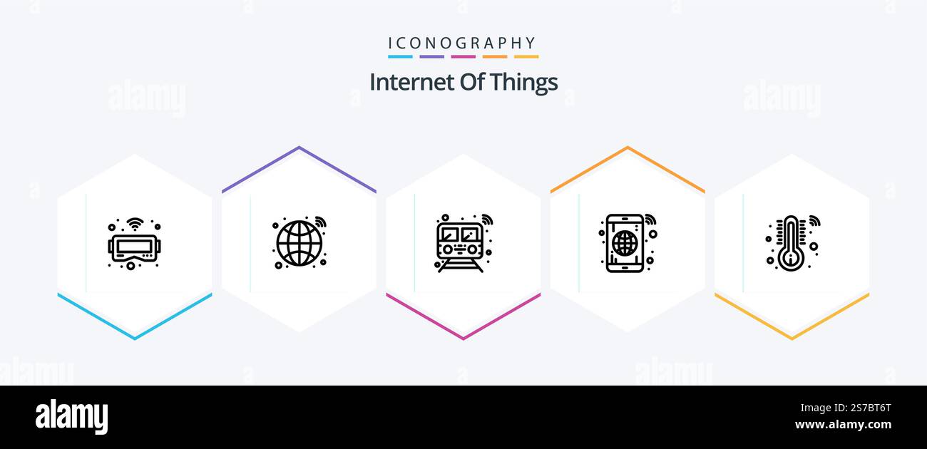 Internet Of Things 25 Line icon pack including temperature. phone ...