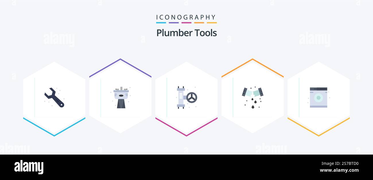 Plumber 25 Flat icon pack including . . leak. washing. laundry Stock Vector