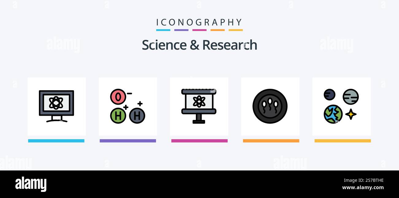 Science Line Filled 5 Icon Pack Including . science. space. biological ...
