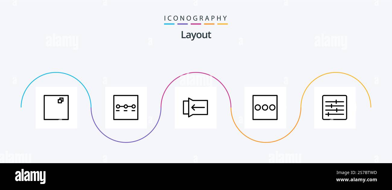 Layout Line 5 Icon Pack Including . list. options Stock Vector Image ...
