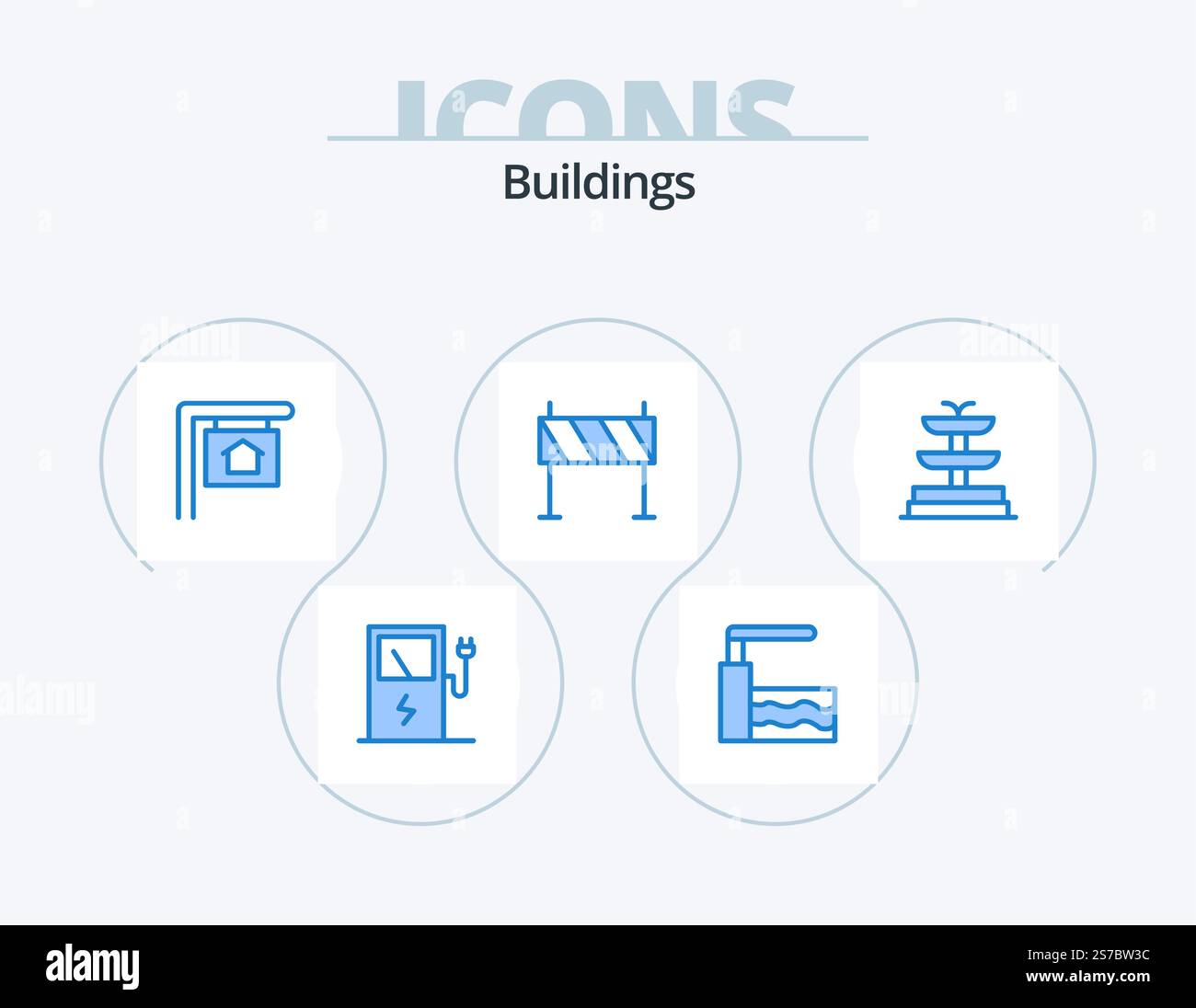 Buildings Blue Icon Pack 5 Icon Design. . water. sign. fountain ...