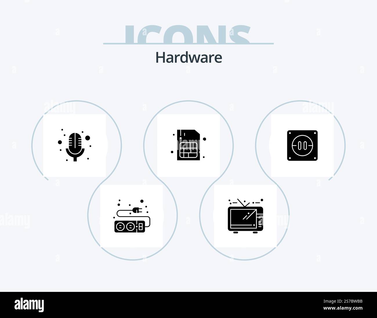 Hardware Glyph Icon Pack 5 Icon Design. . socket. microphone ...