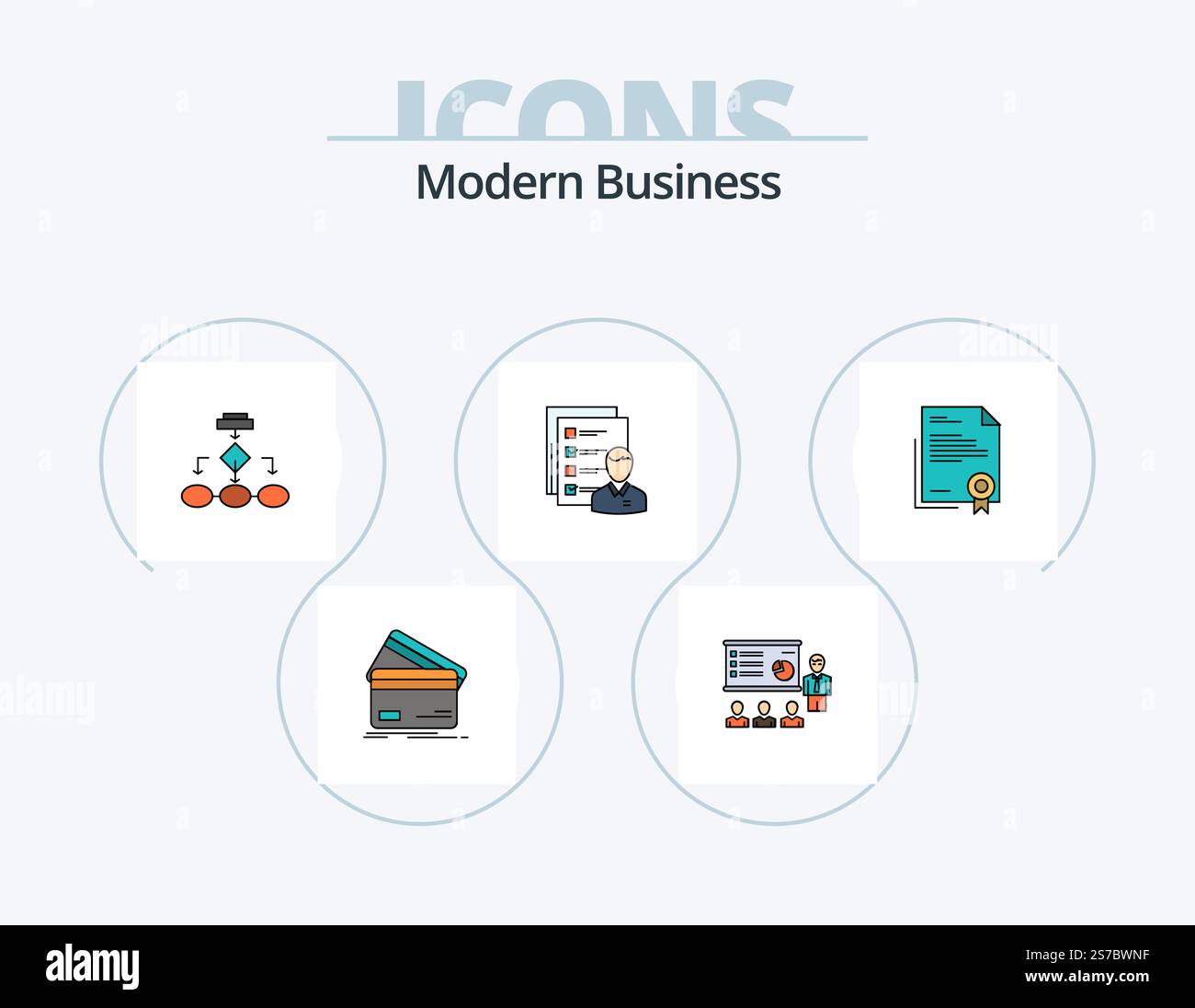 Modern Business Line Filled Icon Pack 5 Icon Design. office. desk ...