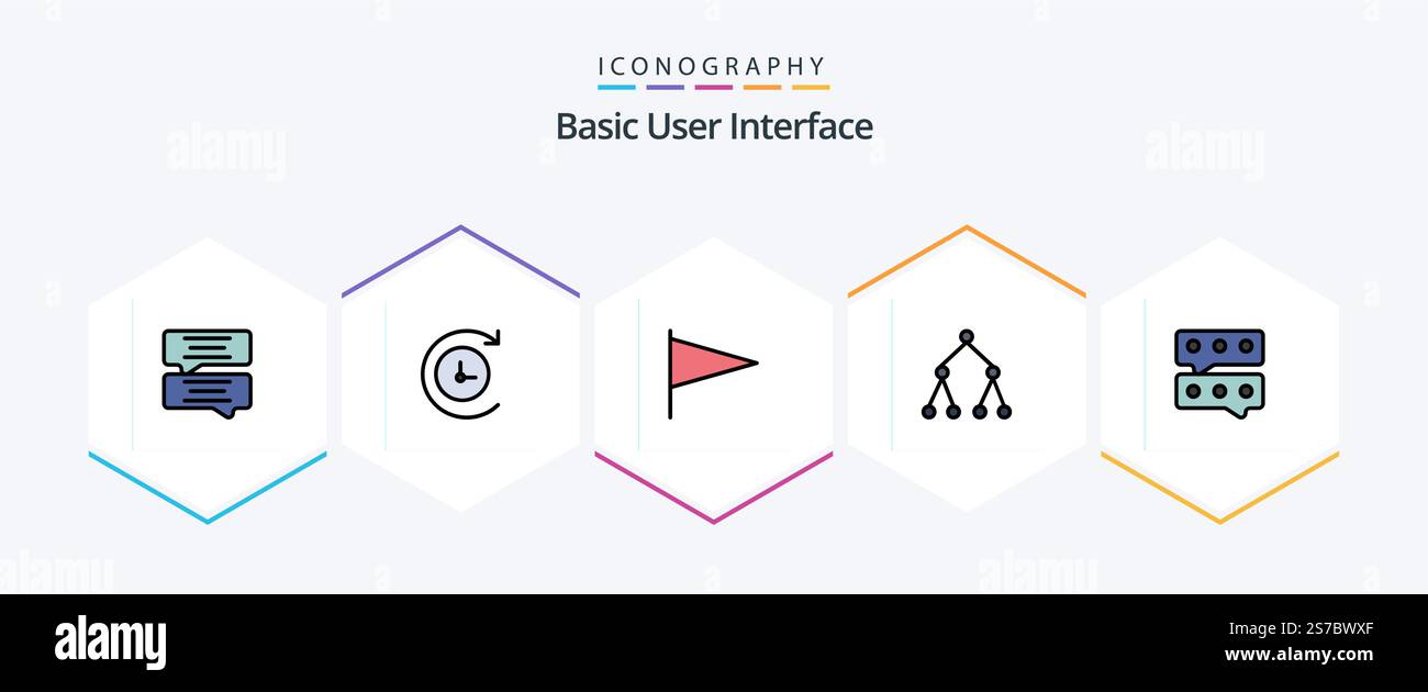 Basic 25 FilledLine icon pack including . link. . conversation Stock Vector
