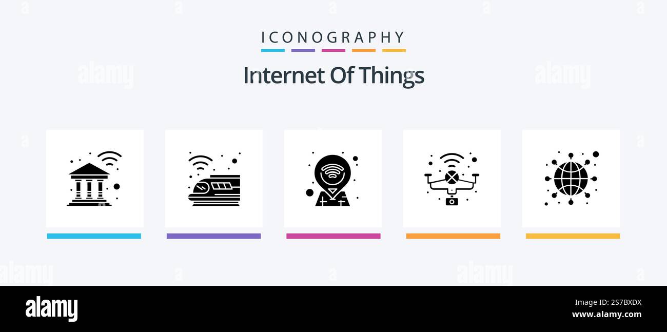 Internet Of Things Glyph 5 Icon Pack Including internet. smart ...