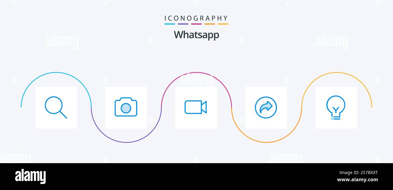 Whatsapp Blue 5 Icon Pack Including . ui. basic. basic. light Stock Vector