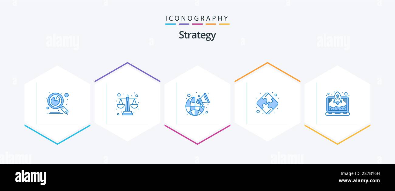 Strategy 25 Blue icon pack including rocket. teamwork. level. strategy ...