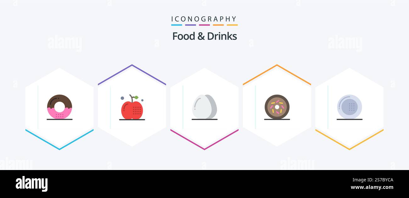 Food and Drinks 25 Flat icon pack including sweet. donut. food. meal ...