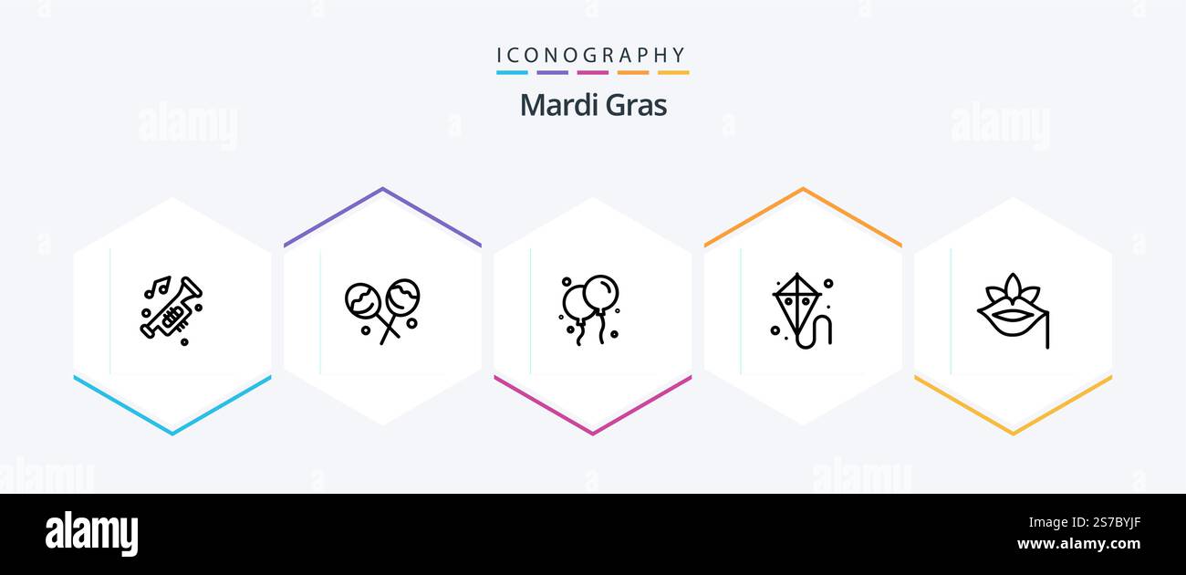 Mardi Gras 25 Line icon pack including plant. lips. bloon. mardi gras ...