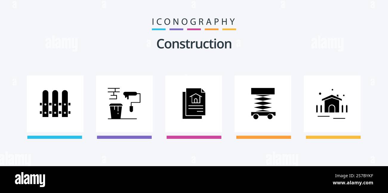 Construction Glyph 5 Icon Pack Including patio. construction. file ...
