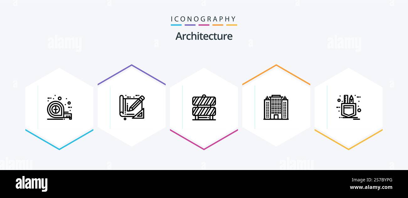 Architecture 25 Line icon pack including pocket. hotel. barrier ...
