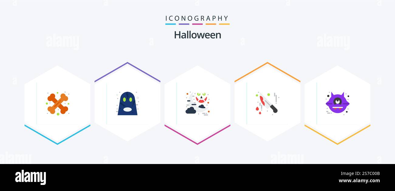 Halloween 25 Flat icon pack including cat. knife. scary. halloween ...