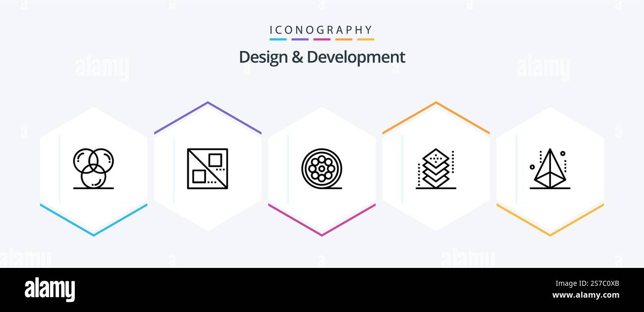 Design and Development 25 Line icon pack including design. layers ...